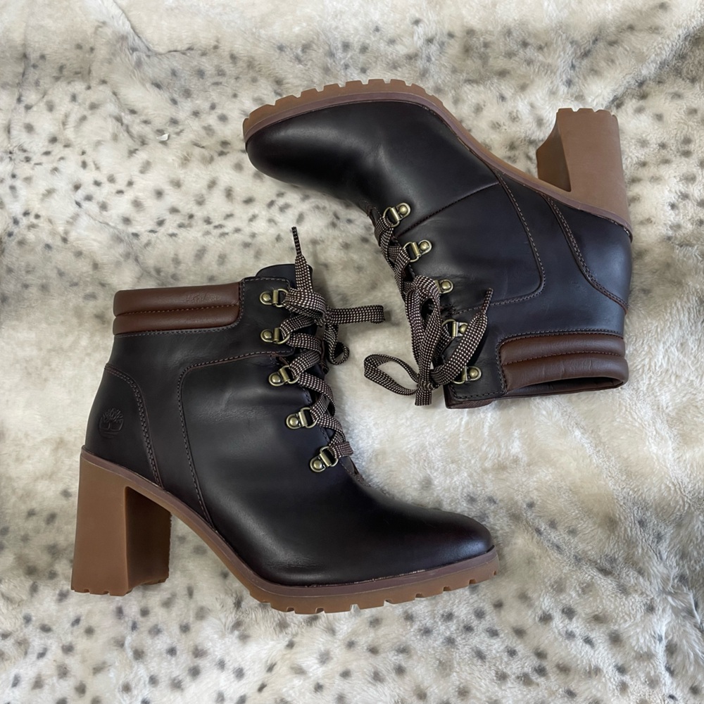 Timberland Brown Leather Ankle Boots Allington 5 inch Hiking Boots 9.5